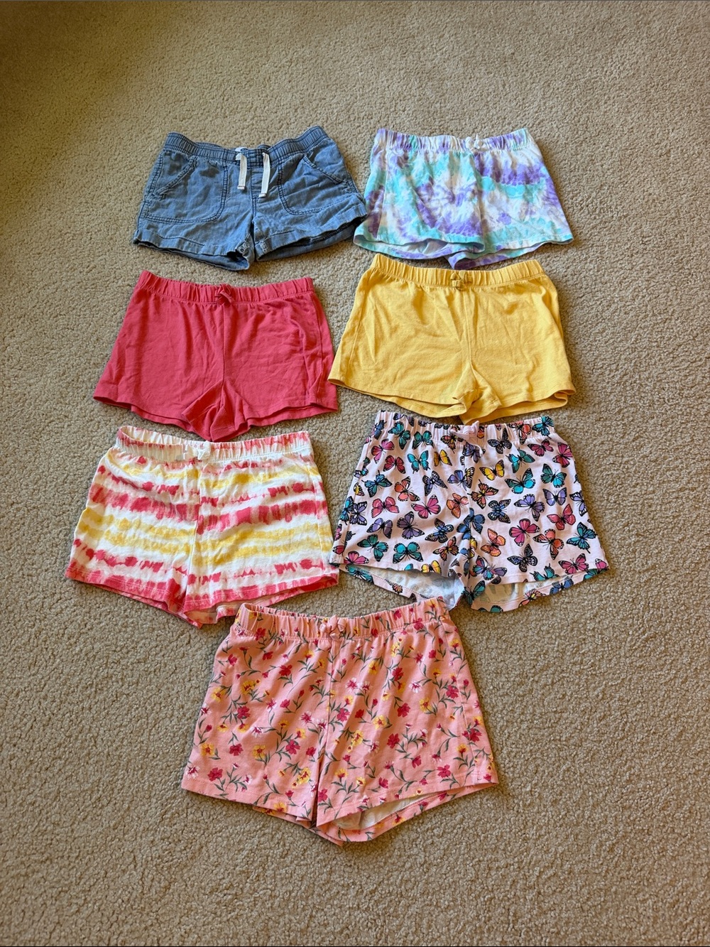 Girls' Mixed Color Cotton Shorts - Assorted Pack size 10-12